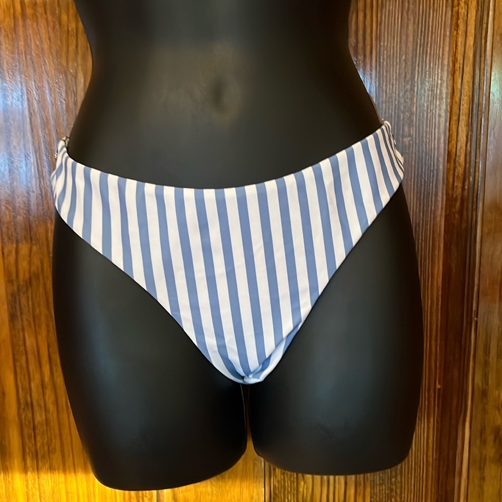 NWOT Blue & White Striped Bikini Bottom